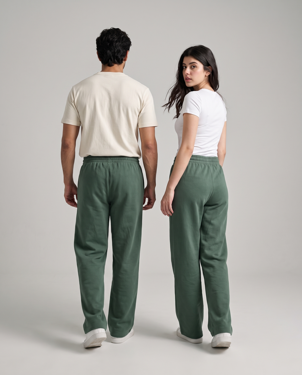 Imported Terry Trousers — Forest Green