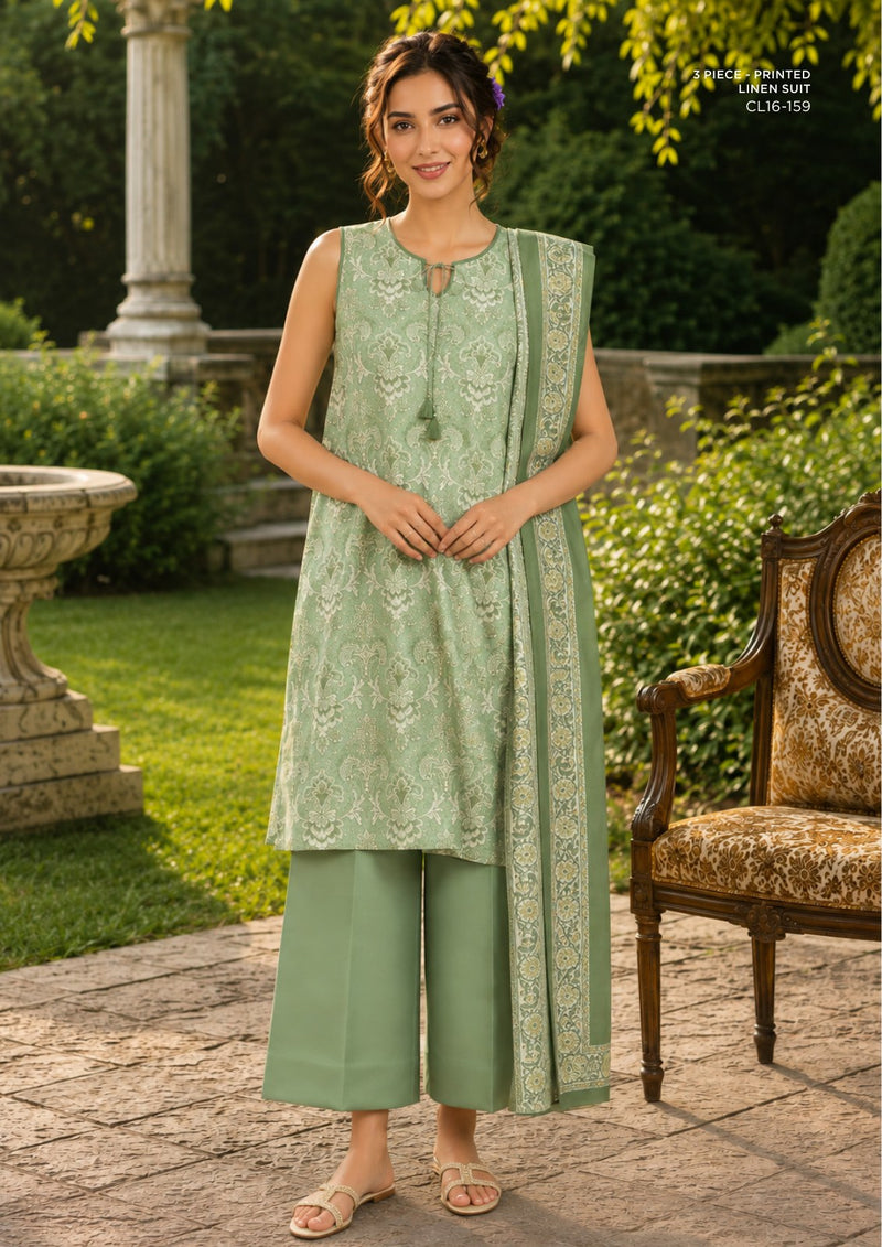 Sapphire Printed Linen