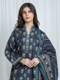 Edenrobe Allure Charcoal Khaddar 3-Piece Suit | EWU6A3-37056-3P