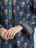 Edenrobe Allure Charcoal Khaddar 3-Piece Suit | EWU6A3-37056-3P