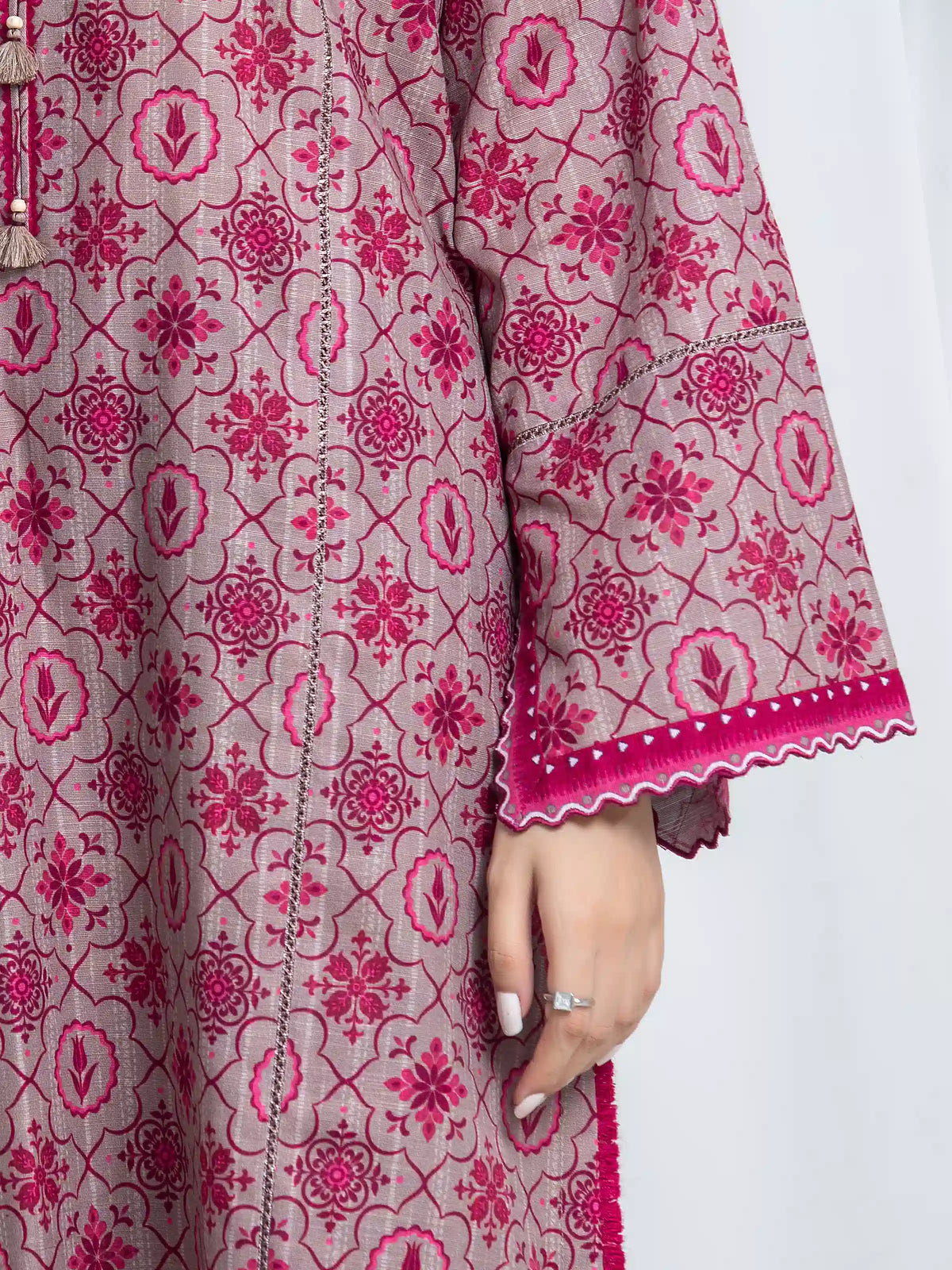 Edenrobe Allure Rose Khaddar 3-Piece Suit | EWU6A3-37067-3P