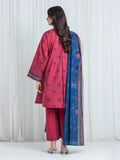 Edenrobe Allure Coral Khaddar 3-Piece Suit | EWU6A3-37047-3P