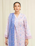 Edenrobe Allure Lavender Lawn 3-Piece Suit | EWU6A1-36697-3P