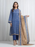 Edenrobe Allure Blue Lawn 3-Piece Suit | EWU6A1-36862-3P