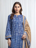 Edenrobe Allure Blue Lawn 3-Piece Suit | EWU6A1-36862-3P