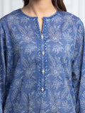 Edenrobe Allure Blue Lawn 3-Piece Suit | EWU6A1-36862-3P