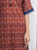 Edenrobe Allure Brown Lawn 3-Piece Suit | EWU6A1-36864-3P