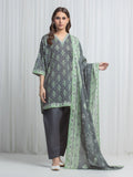 Edenrobe Allure Grey Lawn 3-Piece Suit | EWU6A1-36845-3P