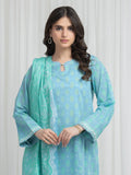 Edenrobe Allure Ice Blue Lawn 3-Piece Suit | EWU6A1-36631-3P