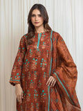 Edenrobe Allure Rust Lawn 3-Piece Suit | EWU6A1-36692-3P