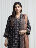 Edenrobe Allure Black Khaddar 3-Piece Suit | EWU6A3-37011-3P