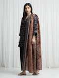 Edenrobe Allure Black Khaddar 3-Piece Suit | EWU6A3-37011-3P
