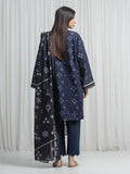 Edenrobe Allure Navy Khaddar 3-Piece Suit | EWU6A3-37033-3P