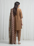Edenrobe Allure Brown Khaddar 3-Piece Suit | EWU6A3-37032-3P