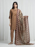 Edenrobe Allure Brown Khaddar 3-Piece Suit | EWU6A3-37032-3P