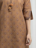 Edenrobe Allure Brown Khaddar 3-Piece Suit | EWU6A3-37032-3P