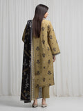 Edenrobe Allure Olive Khaddar 3-Piece Suit | EWU6A3-37036-3P