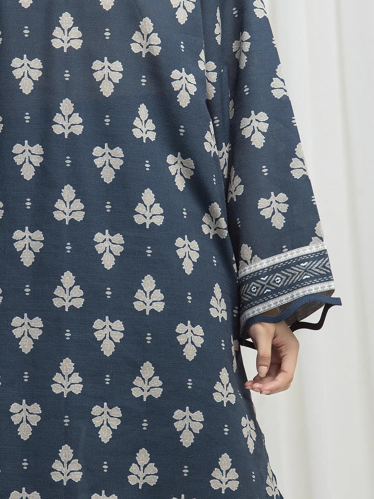 Edenrobe Allure Teal Khaddar 3-Piece Suit | EWU6A3-37006-3P