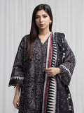 Edenrobe Allure Black Khaddar 3-Piece Suit | EWU6A3-37009-3P