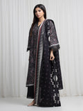 Edenrobe Allure Black Khaddar 3-Piece Suit | EWU6A3-37009-3P