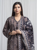 Edenrobe Allure Brown Khaddar 3-Piece Suit | EWU6A3-37031-3P
