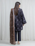 Edenrobe Allure Black Khaddar 3-Piece Suit | EWU6A3-37034-3P