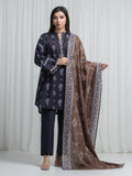 Edenrobe Allure Black Khaddar 3-Piece Suit | EWU6A3-37034-3P
