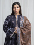 Edenrobe Allure Black Khaddar 3-Piece Suit | EWU6A3-37034-3P