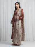 Edenrobe Allure Brown Khaddar 3-Piece Suit | EWU6A3-37005-3P