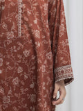 Edenrobe Allure Brown Khaddar 3-Piece Suit | EWU6A3-37005-3P