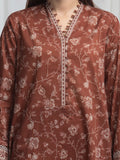 Edenrobe Allure Brown Khaddar 3-Piece Suit | EWU6A3-37005-3P