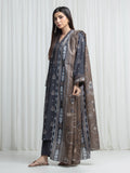Edenrobe Allure Charcoal Khaddar 3-Piece Suit | EWU6A3-37030-3P