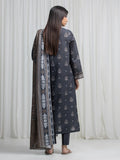 Edenrobe Allure Charcoal Khaddar 3-Piece Suit | EWU6A3-37030-3P