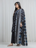 Edenrobe Allure Black Khaddar 3-Piece Suit | EWU6A3-37028-3P