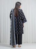 Edenrobe Allure Black Khaddar 3-Piece Suit | EWU6A3-37028-3P