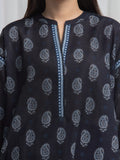 Edenrobe Allure Black Khaddar 3-Piece Suit | EWU6A3-37028-3P