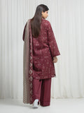 Edenrobe Allure Maroon Khaddar 3-Piece Suit | EWU6A3-37004-3P