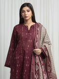 Edenrobe Allure Maroon Khaddar 3-Piece Suit | EWU6A3-37004-3P