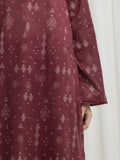 Edenrobe Allure Maroon Khaddar 3-Piece Suit | EWU6A3-37004-3P
