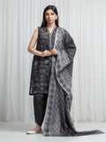 Edenrobe Allure Black Khaddar 3-Piece Suit | EWU6A3-37008-3P