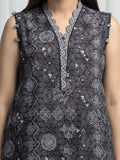 Edenrobe Allure Black Khaddar 3-Piece Suit | EWU6A3-37008-3P