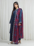 Edenrobe Allure Blue Khaddar 3-Piece Suit | EWU6A3-37037-3P