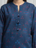 Edenrobe Allure Blue Khaddar 3-Piece Suit | EWU6A3-37037-3P