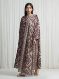 Edenrobe Allure Brown Khaddar 3-Piece Suit | EWU6A3-37001-3P