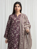 Edenrobe Allure Brown Khaddar 3-Piece Suit | EWU6A3-37001-3P
