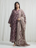 Edenrobe Allure Brown Khaddar 3-Piece Suit | EWU6A3-37001-3P