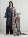 Edenrobe Allure Teal Khaddar 3-Piece Suit | EWU6A3-37002-3P