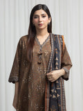 Edenrobe Allure Olive Khaddar 3-Piece Suit | EWU6A3-37003-3P