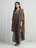 Edenrobe Allure Olive Khaddar 3-Piece Suit | EWU6A3-37003-3P