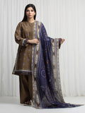Edenrobe Allure Olive Khaddar 3-Piece Suit | EWU6A3-37029-3P